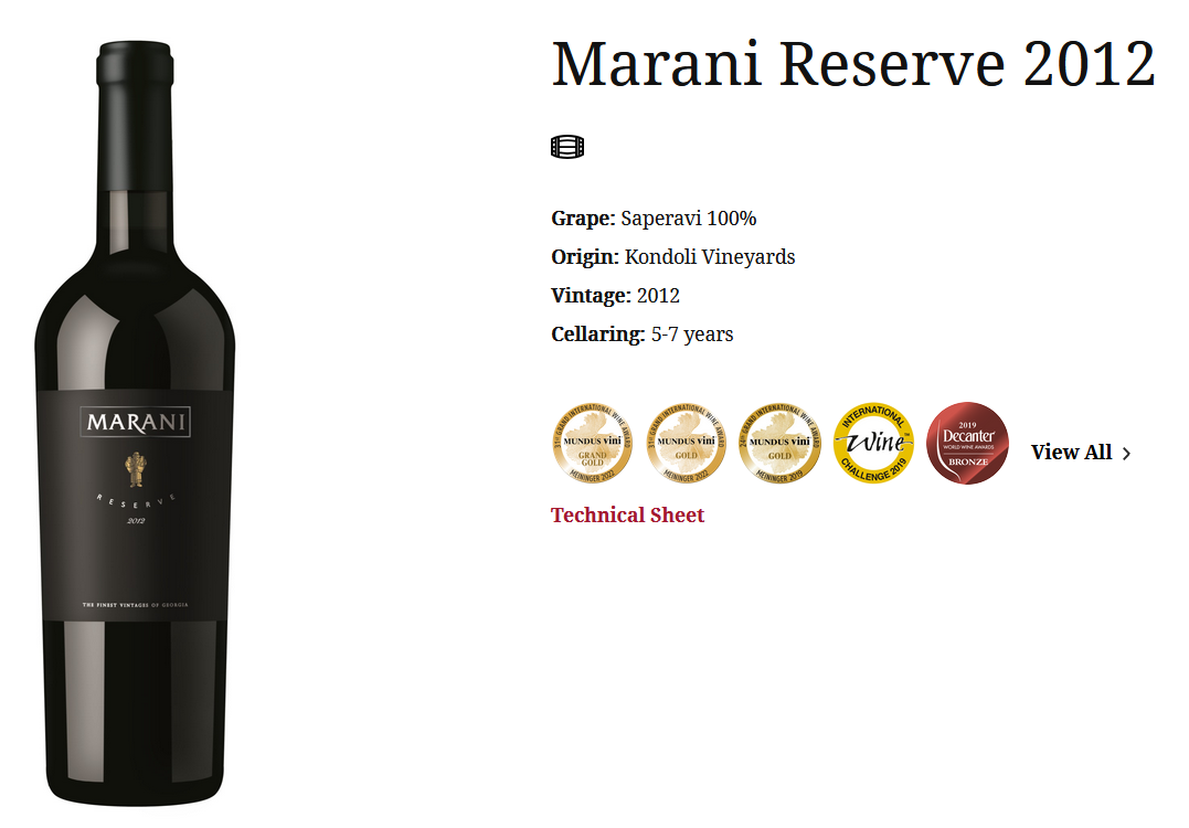 Marani Reserve 2012