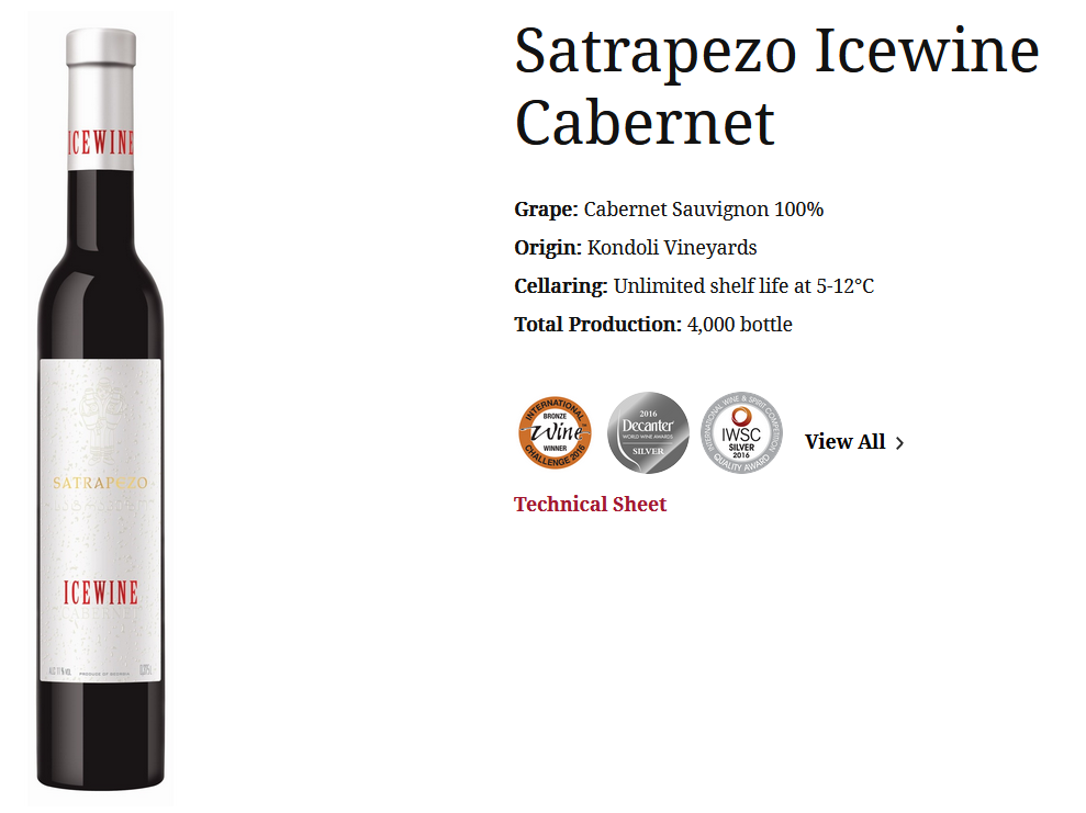 Satrapezo Icewine Cabernet